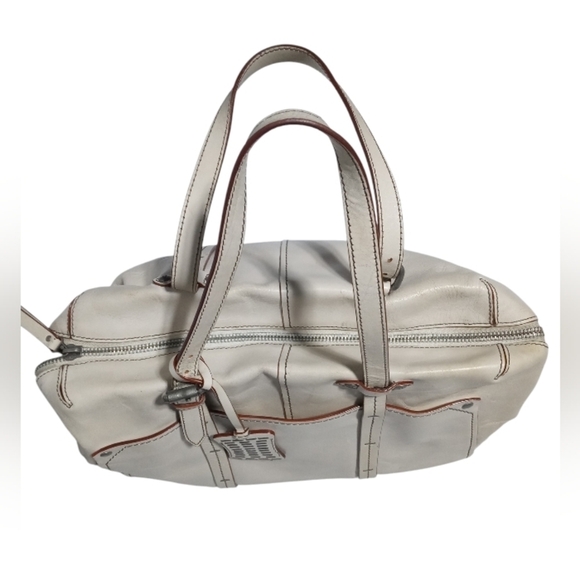 Olivia Harris Zip Closure Gun Metal Detail Satchel Handbag - Picture 5 of 12